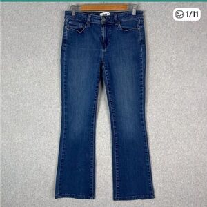 Paige Womens 30 Manhattan Bootcut Jeans Blue Denim